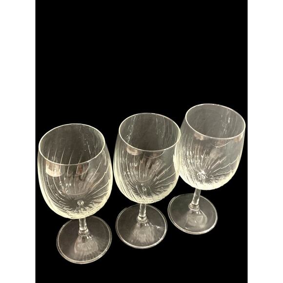 Set of 3 Royal Leerdam Radiance Water Goblets 6.6" Curved Netherland 8 oz - Picture 3 of 5